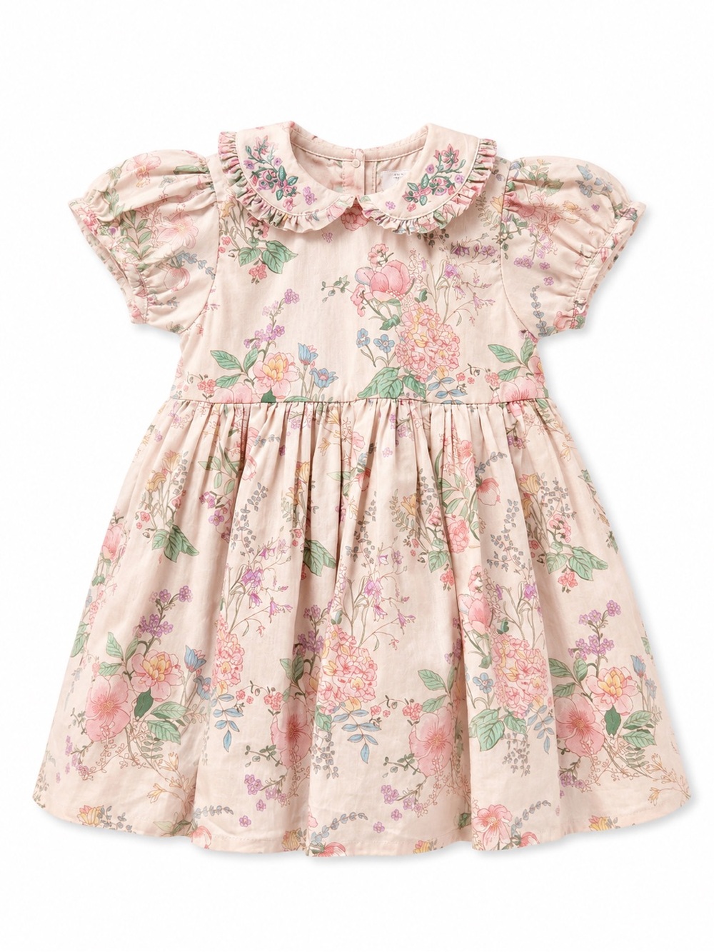 Next Baby Pink Floral Peter Pan Collar Dress